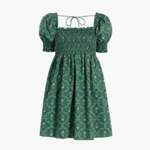 Athena Nap Dress Emerald Trellis